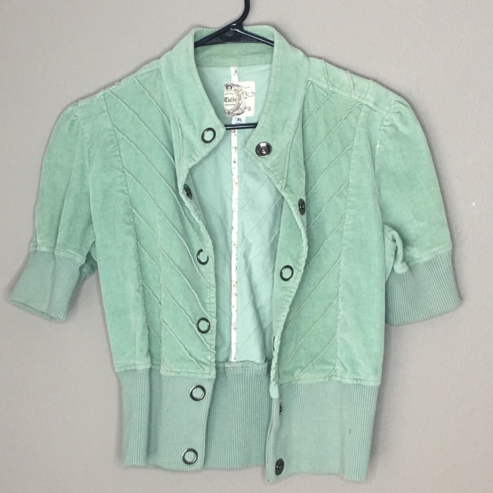 Tulle Corduroy Crop Style Jacket